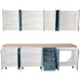 Bucatarie Zebra 260 cm din MDF Albastru cu blat termoizolant artar